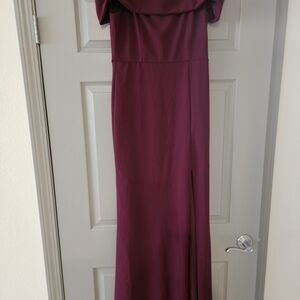Lulu's Strapless Burgundy Dress
